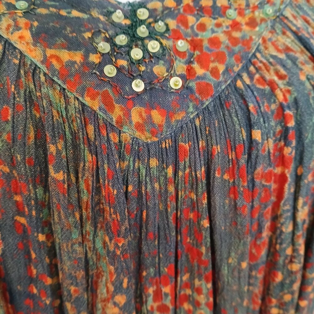 Zuriet by Hans dark green sleeveless rayon swing top free size - Picture 4 of 5